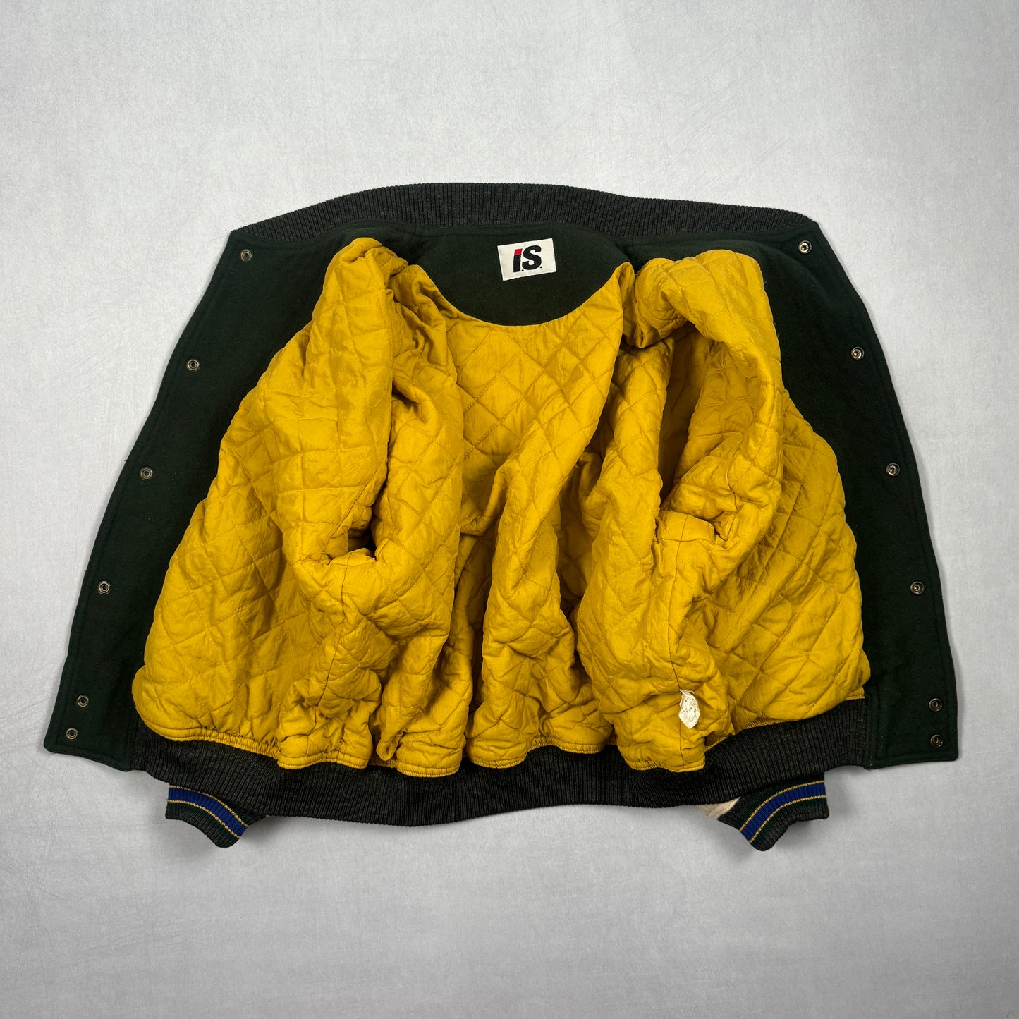 1984 I.S. Team Flag Wool Letterman Jacket (Green)