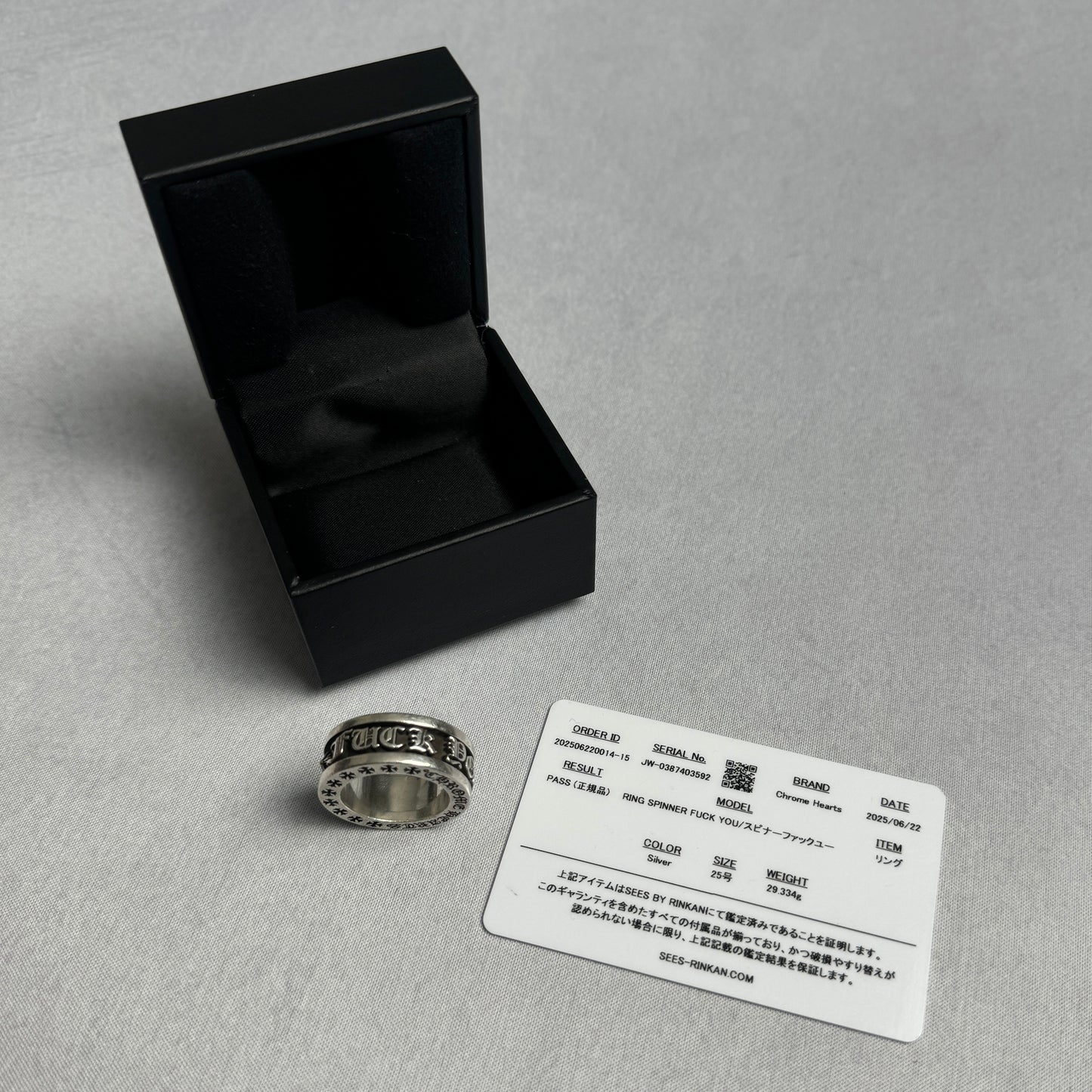 Sterling Silver F YOU Plus Cross Spinner Ring