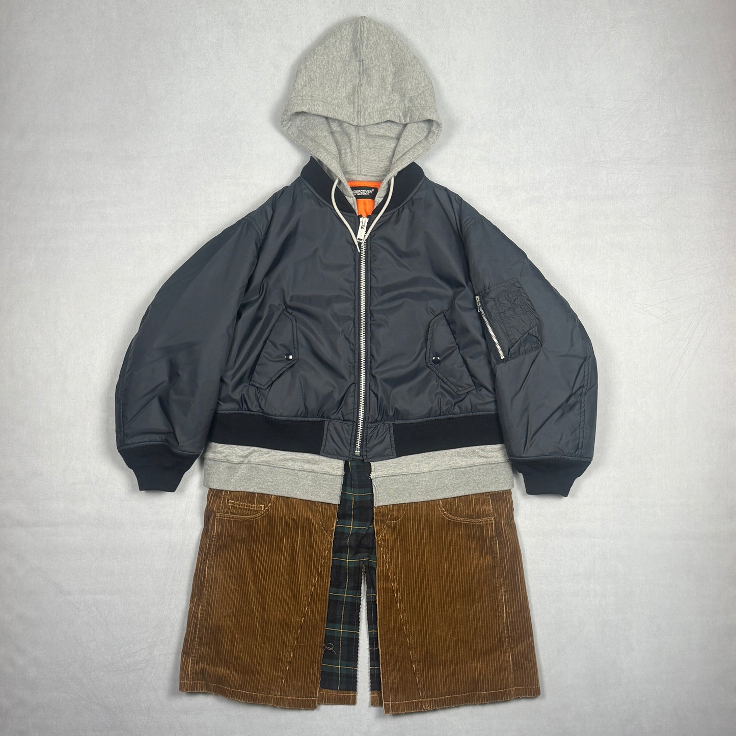 FW18 “Order–Disorder” Layered Hybrid Bomber Jacket (M-L)