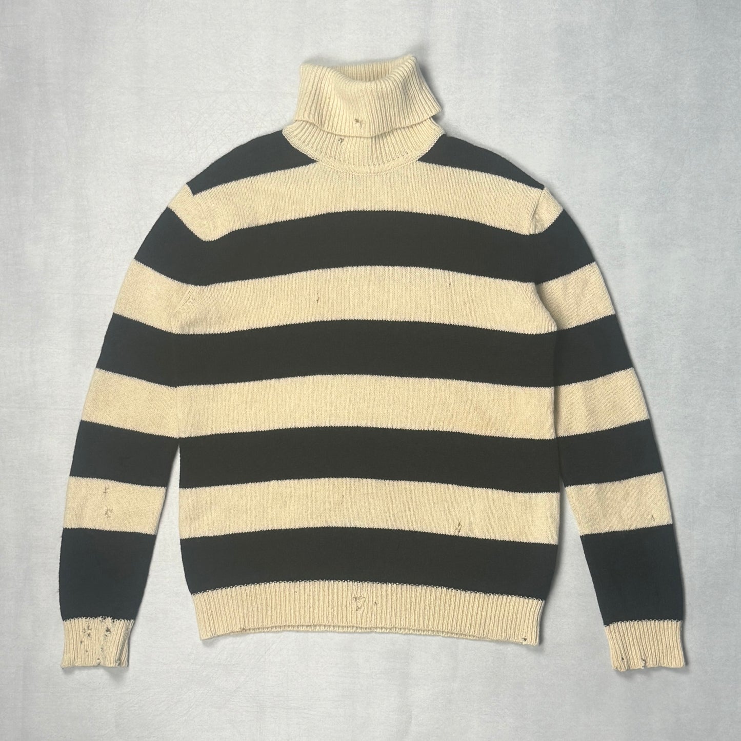 FW01 “Riot! Riot! Riot!” Striped Wool Turtleneck Sweater (50)