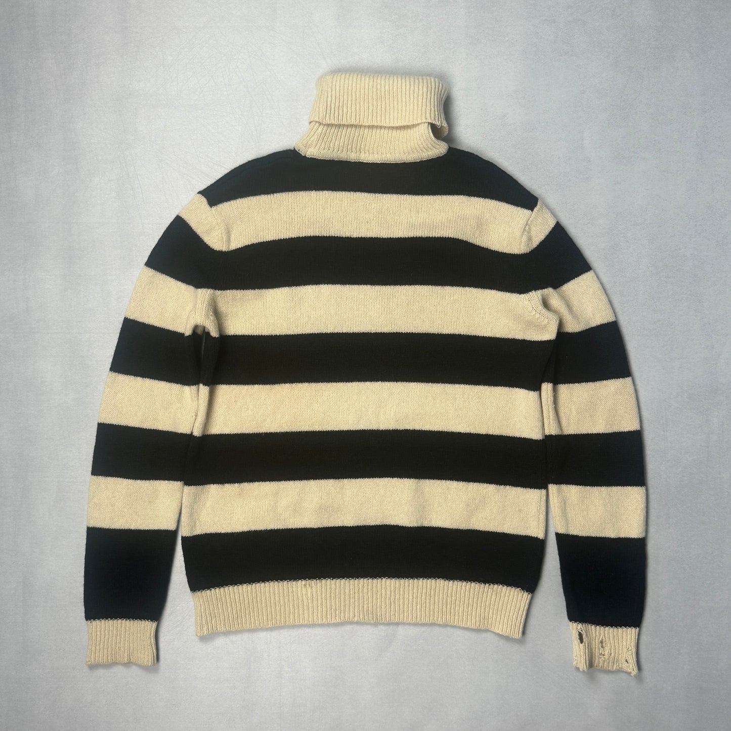 FW01 “Riot! Riot! Riot!” Striped Wool Turtleneck Sweater (50)