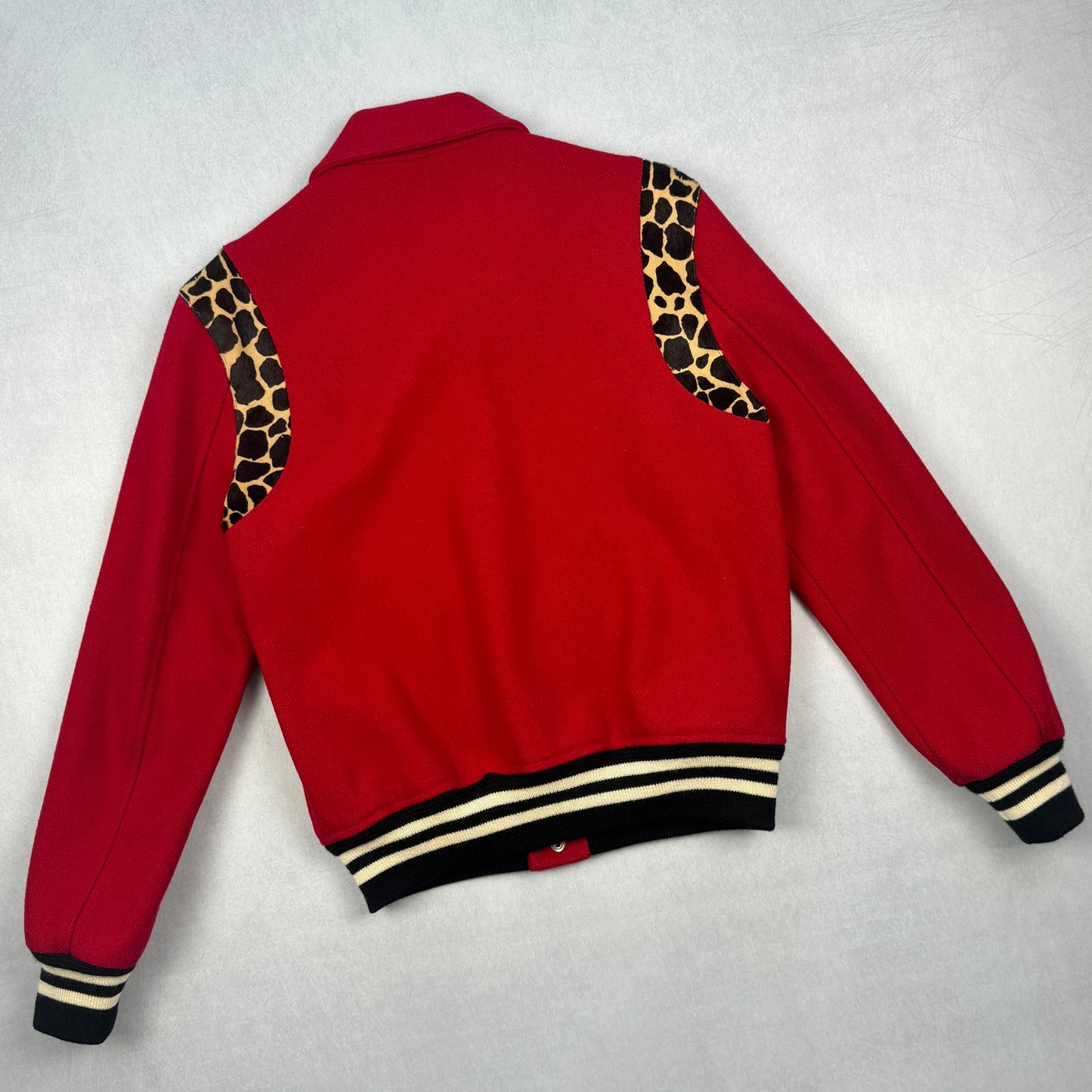 FW14 Cheetah Pony-Hair & Virgin Wool Teddy Jacket (Red)