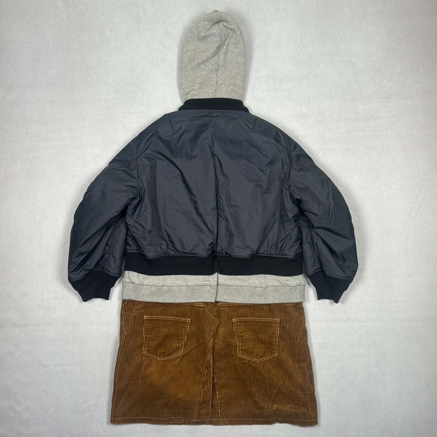 FW18 “Order–Disorder” Layered Hybrid Bomber Jacket (M-L)