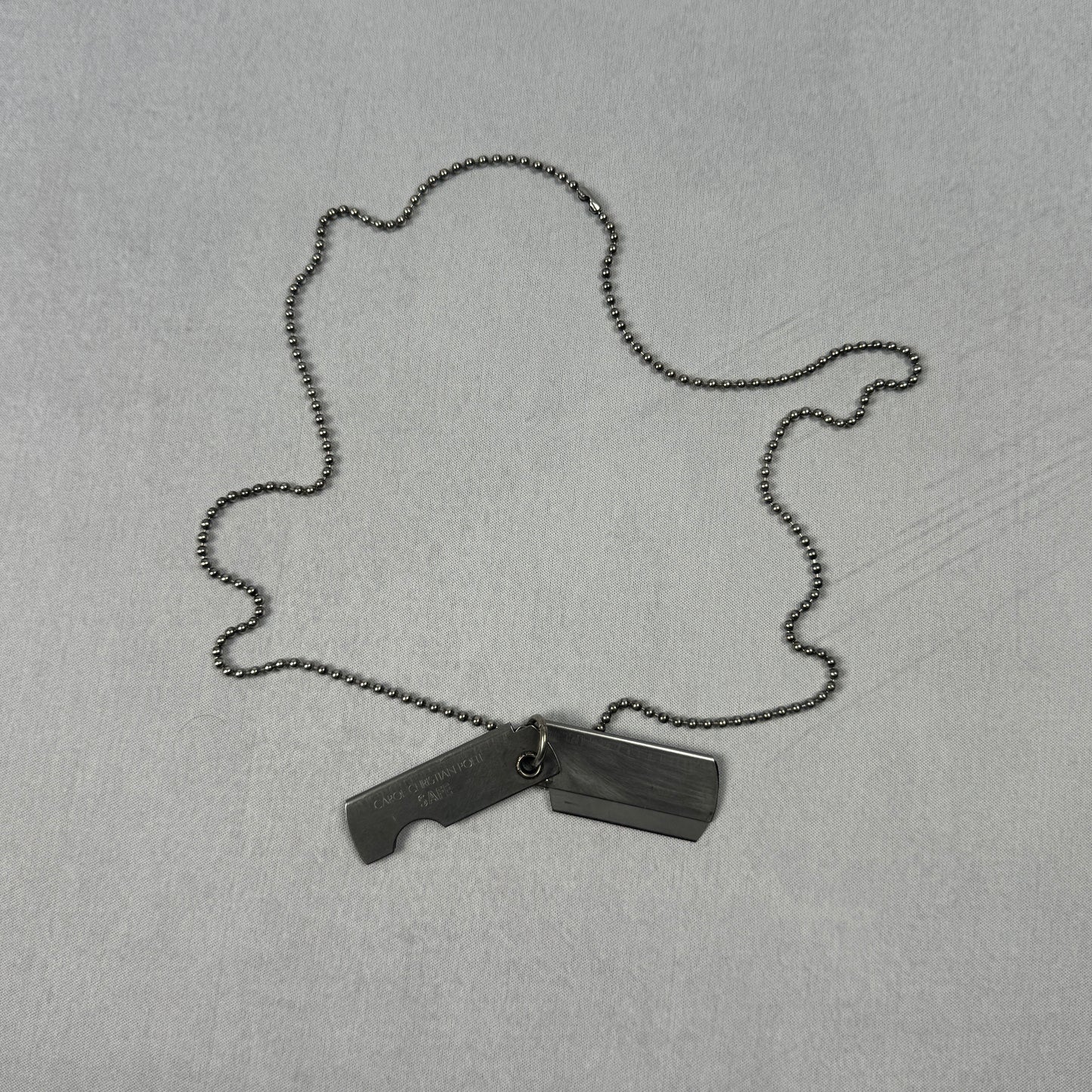 Razor Blade Silver Necklace