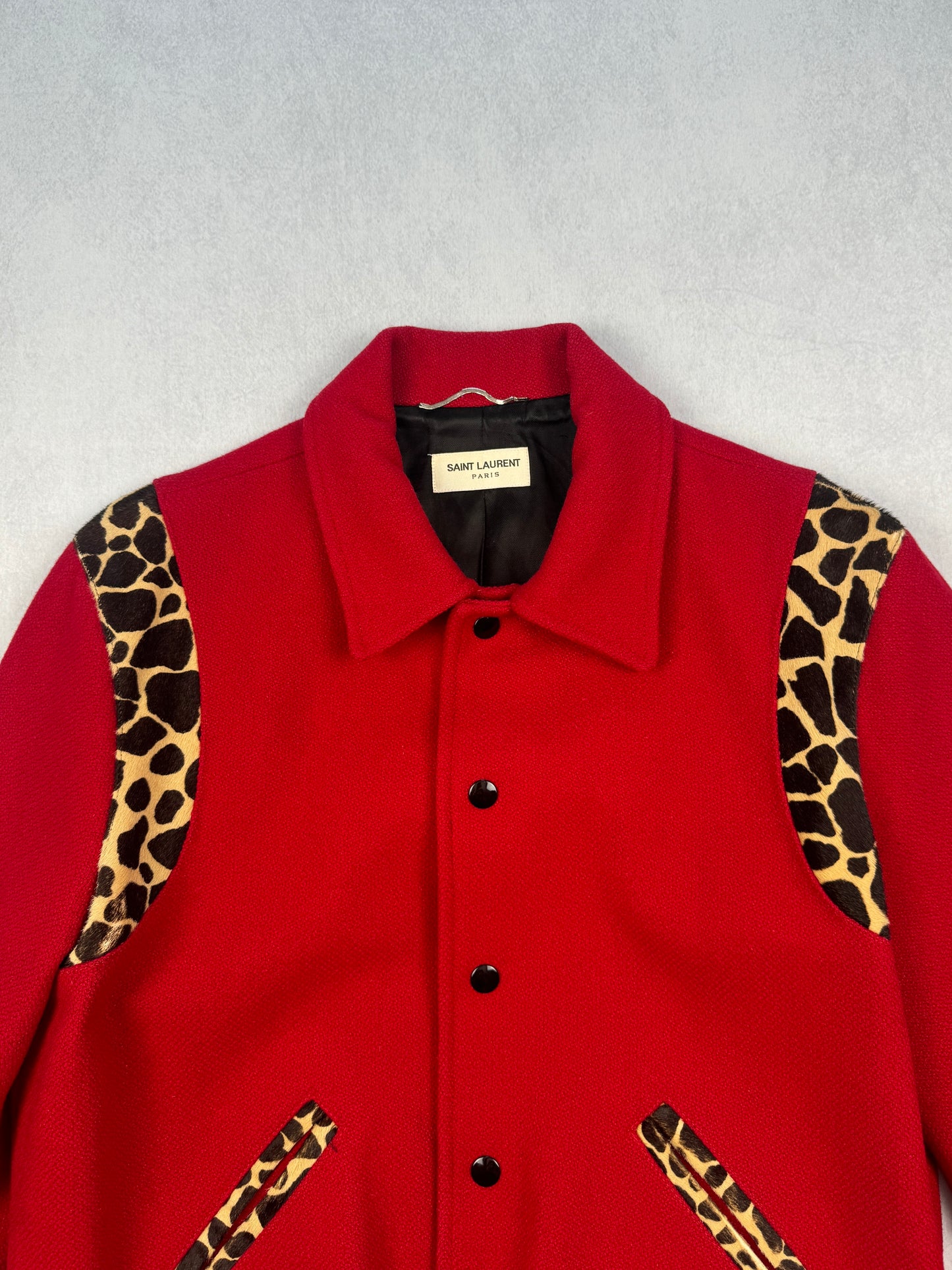 FW14 Cheetah Pony-Hair & Virgin Wool Teddy Jacket (Red)