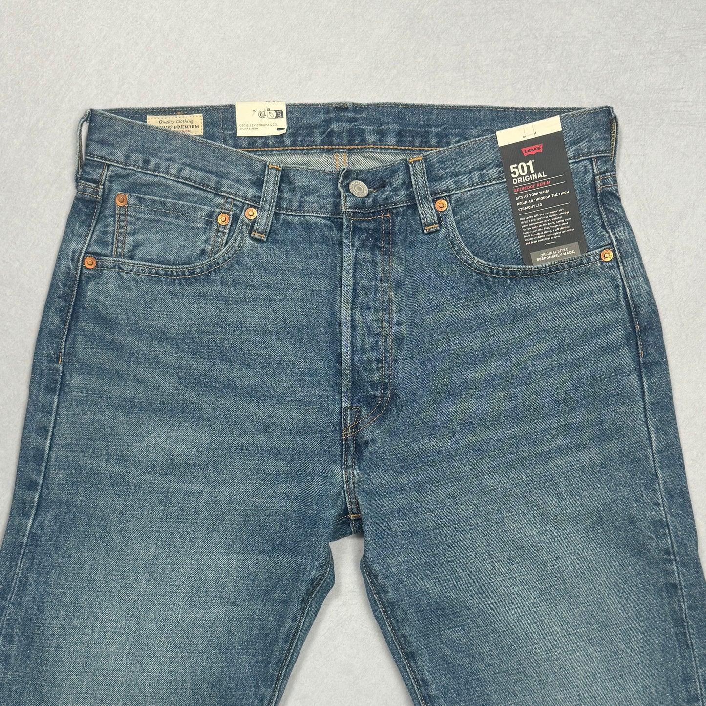 2022 Premium Redline Selvedge 501 Jeans (Blue)