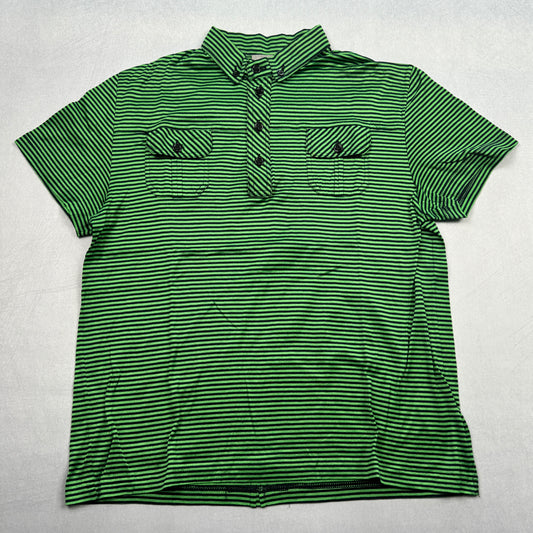 SS06 Green Striped Polo Shirt
