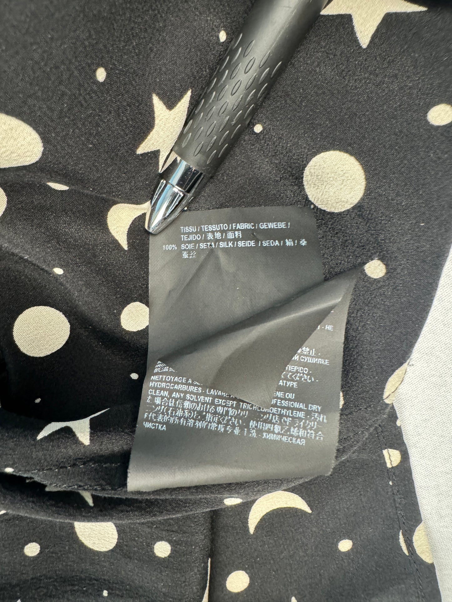FW16 Star Moon Silk Button-Up Shirt