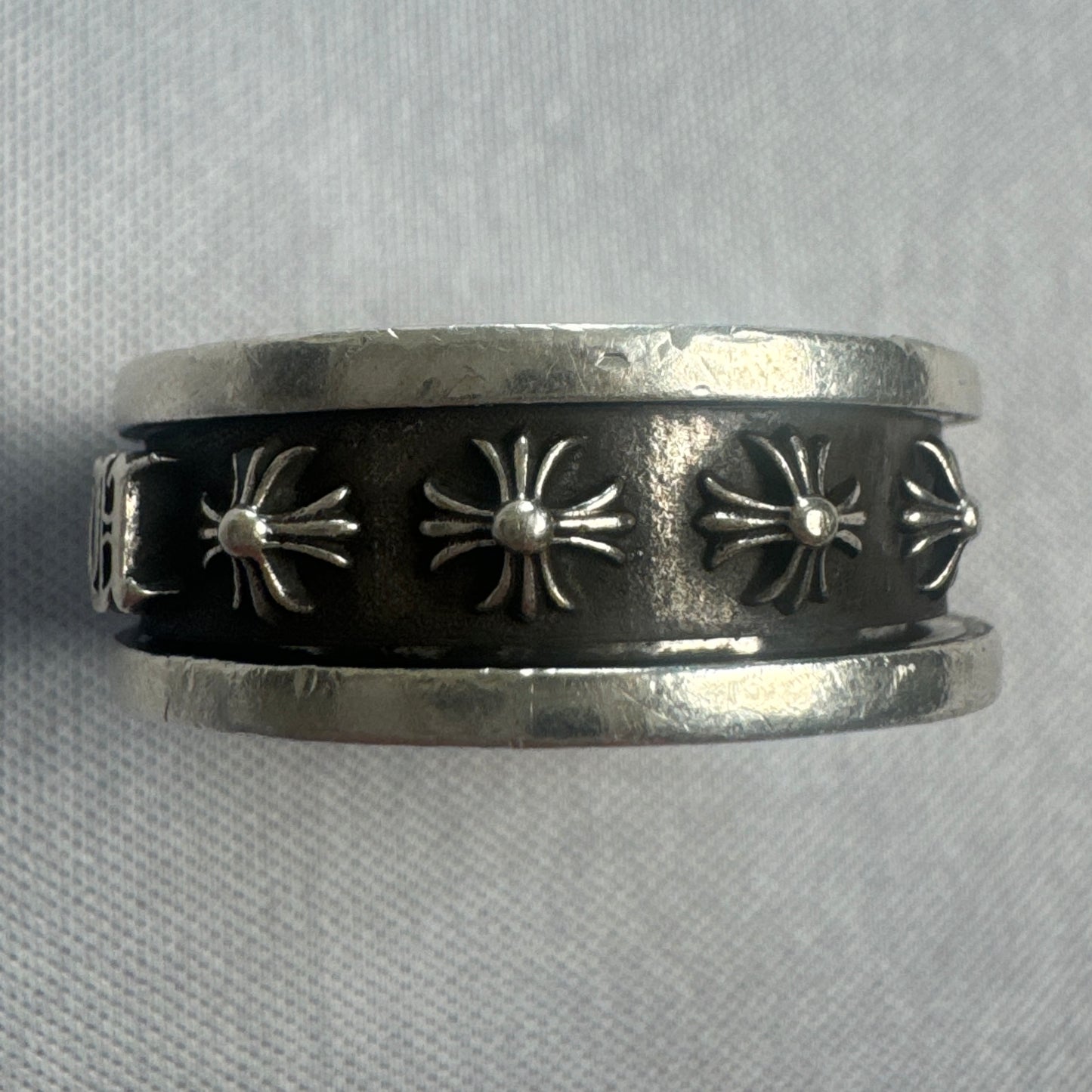 Sterling Silver F YOU Plus Cross Spinner Ring