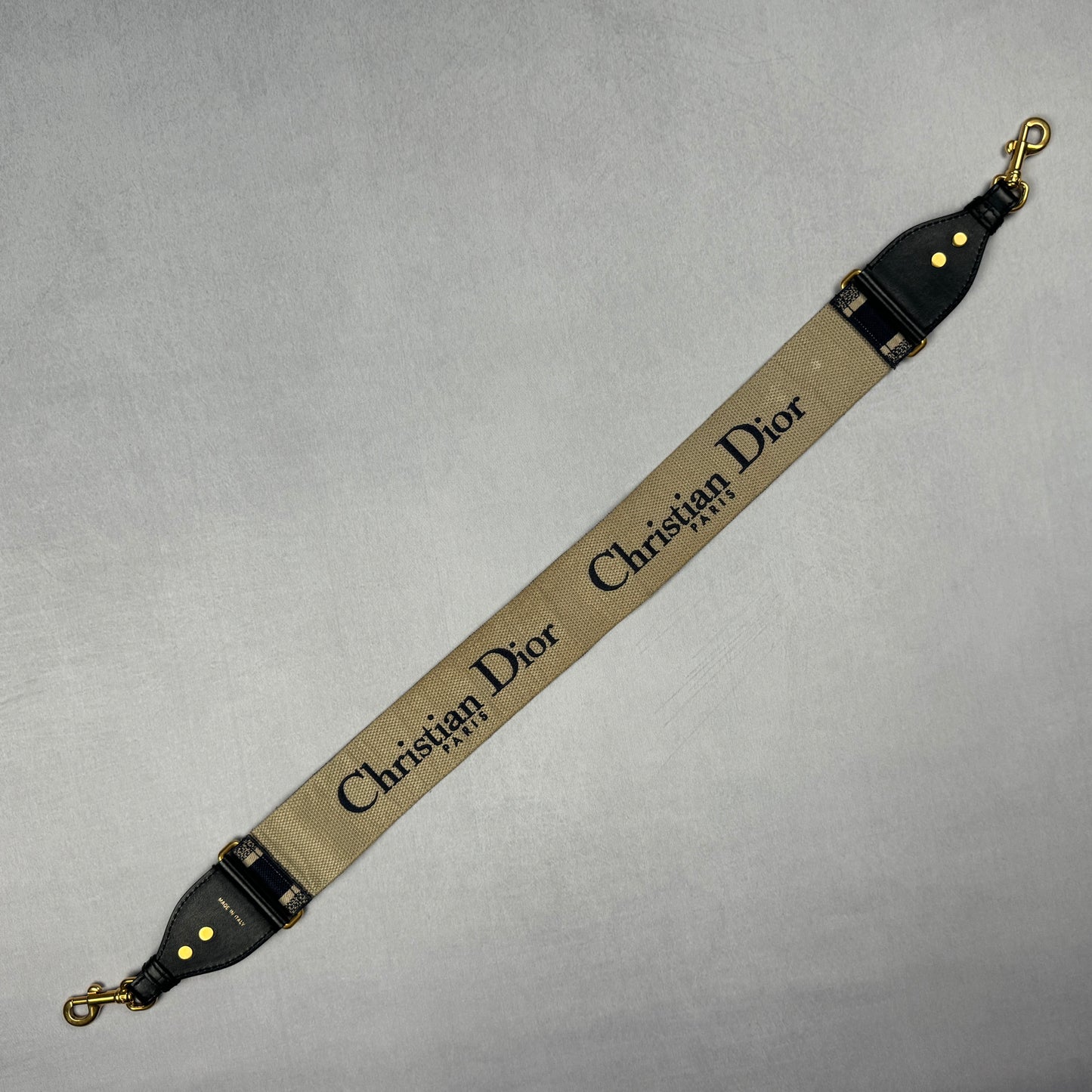 Dior Mini Saddle Bag w/ Woven Shoulder Strap