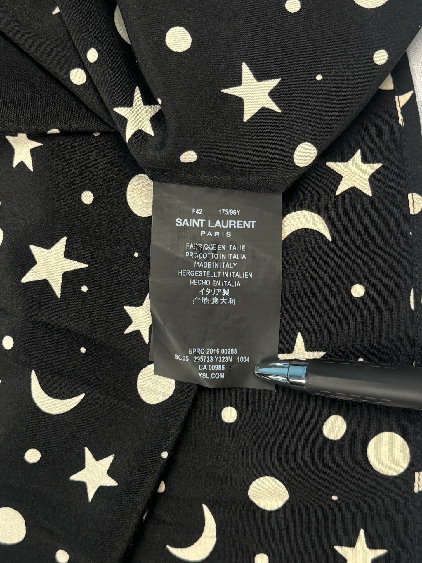 FW16 Star Moon Silk Button-Up Shirt