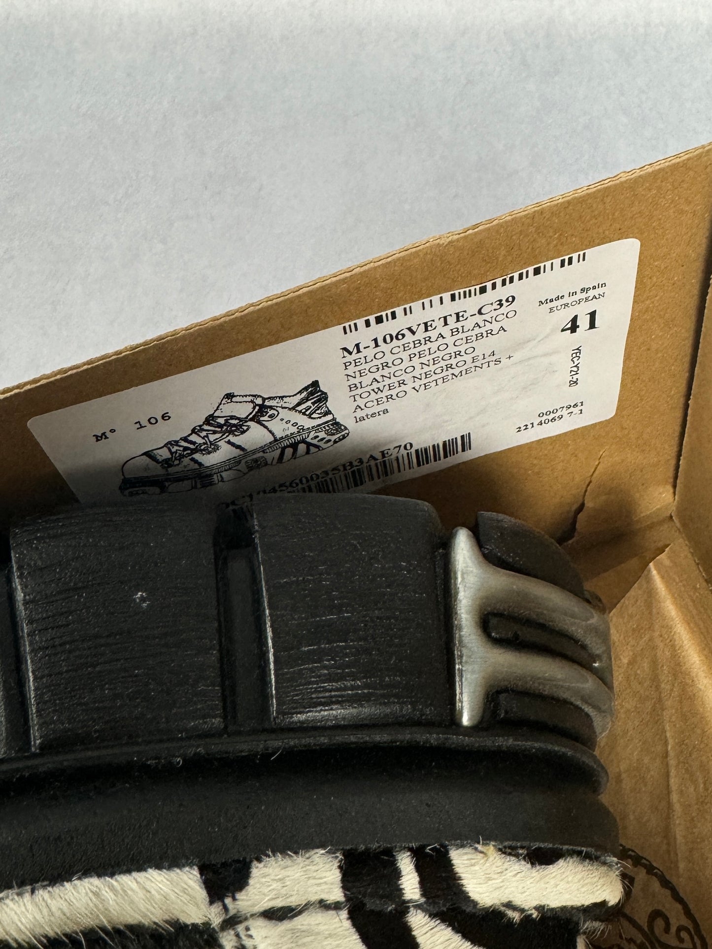 SS23 New Rock Zebra Calf Hair M-106 Boots