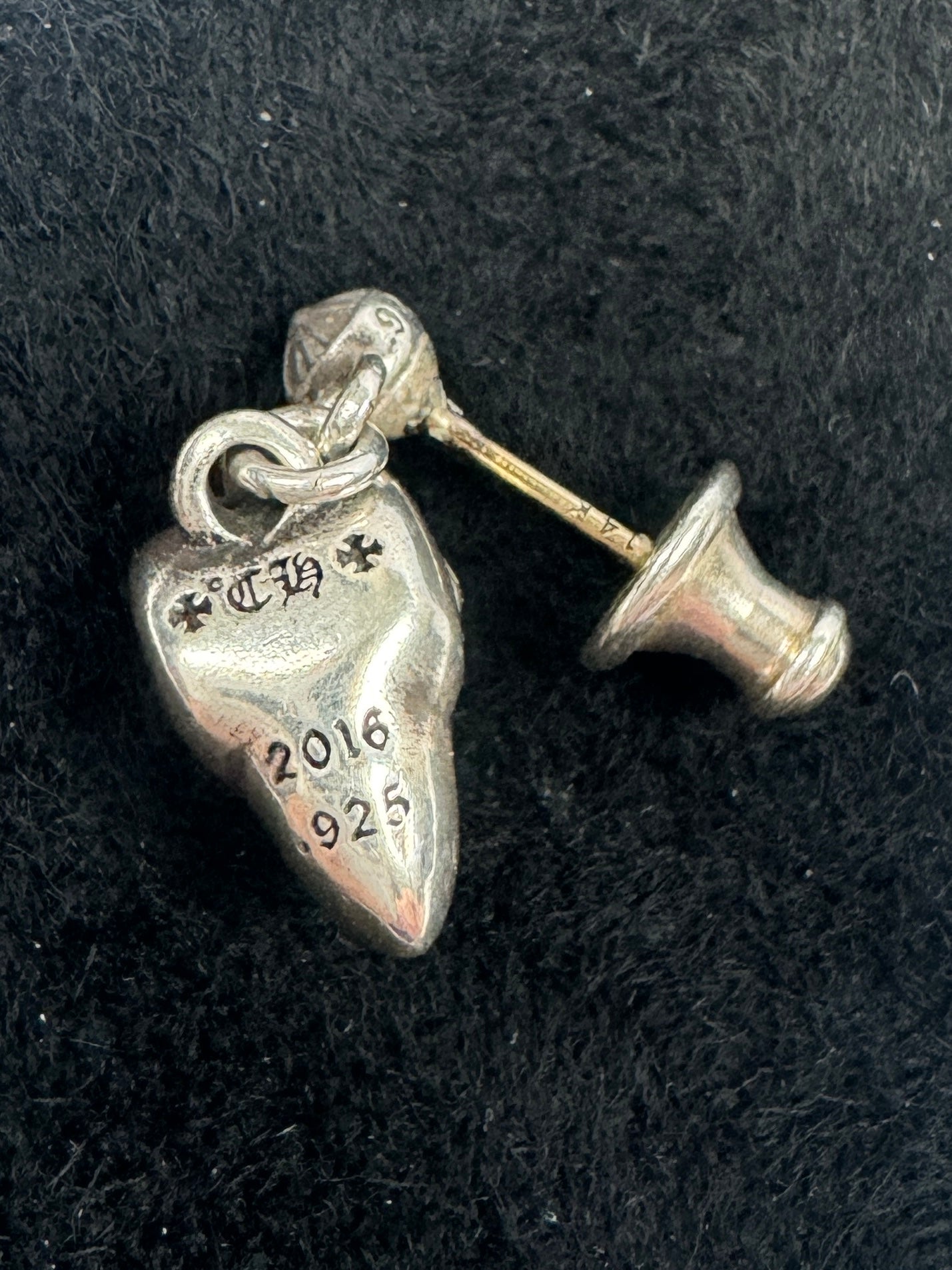 Silver Godzilla Dino Head Drop Earring
