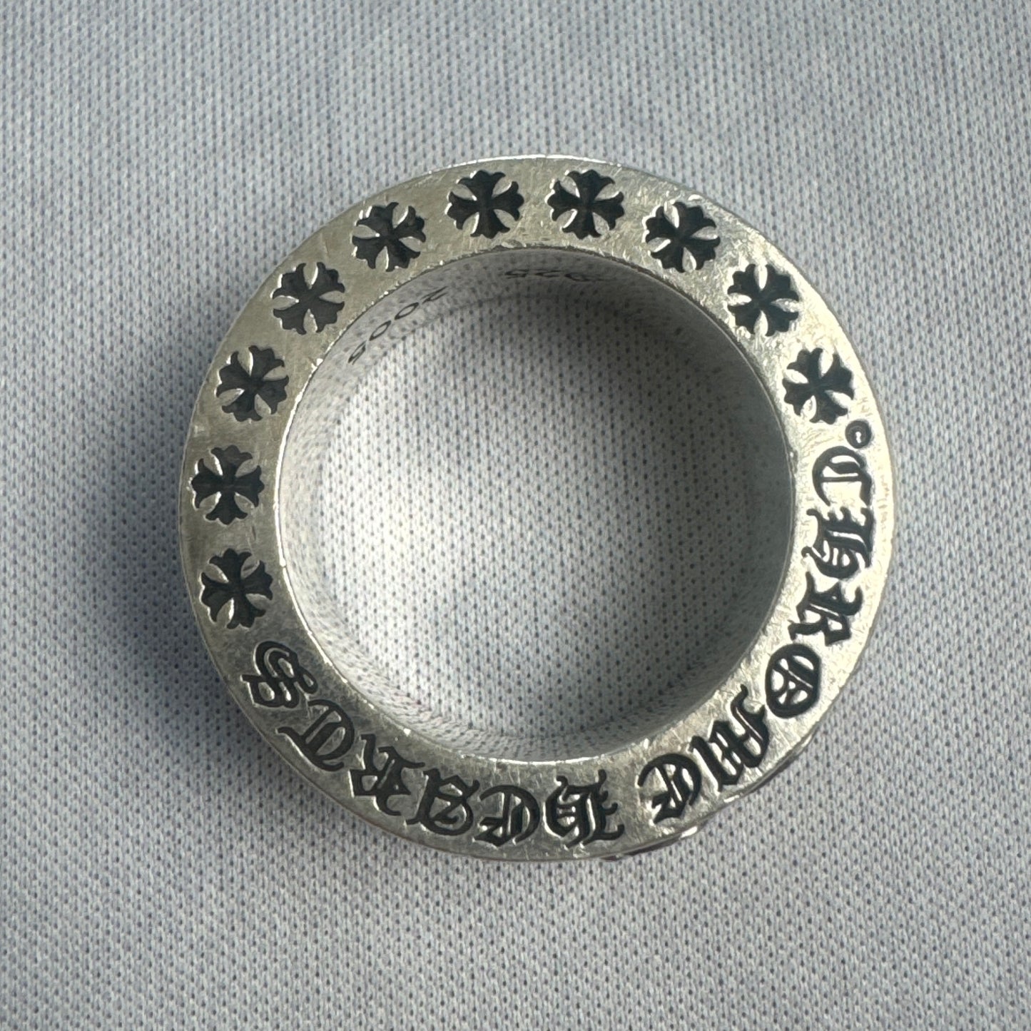 Sterling Silver F YOU Plus Cross Spinner Ring
