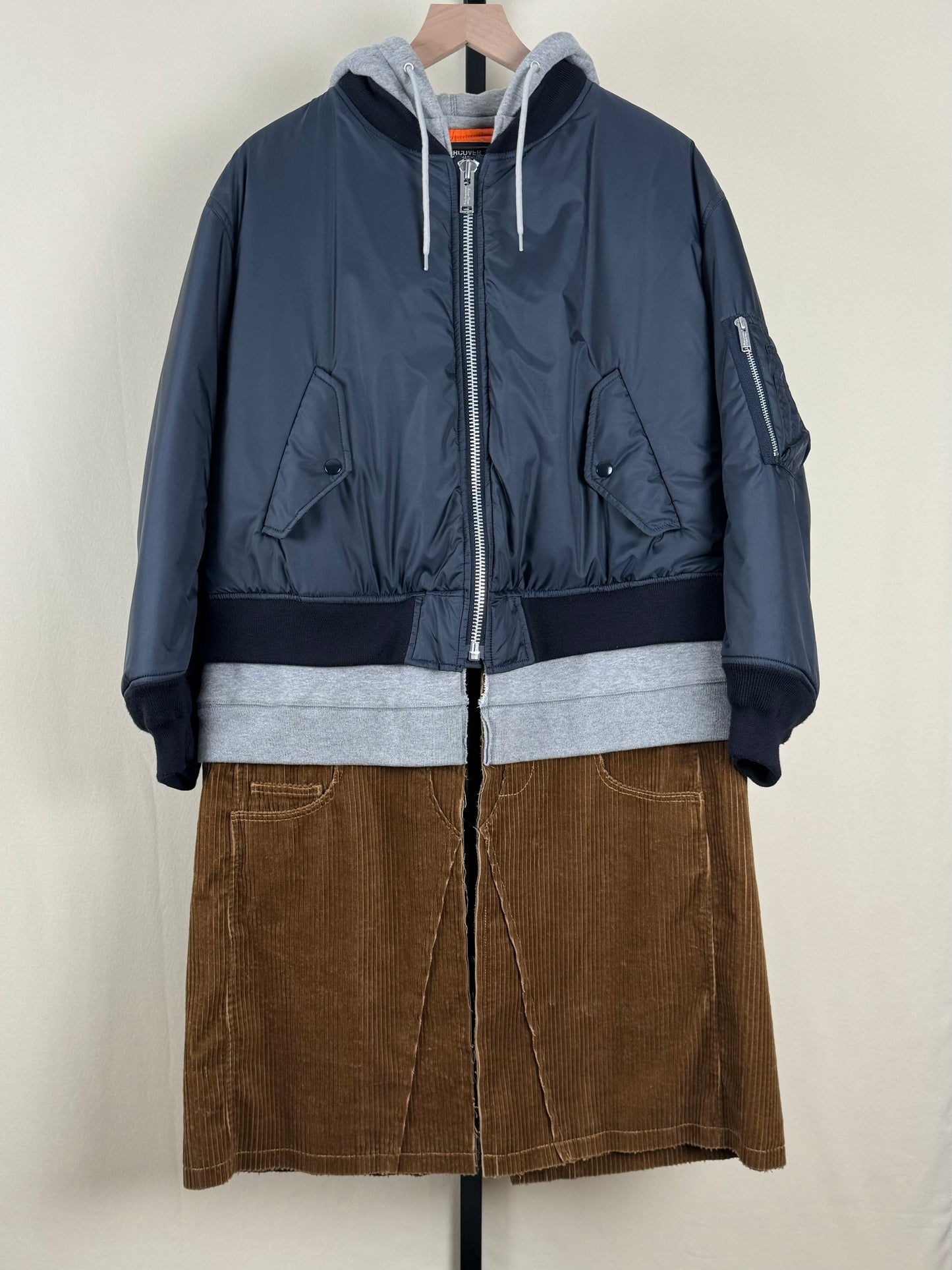 FW18 “Order–Disorder” Layered Hybrid Bomber Jacket (M-L)