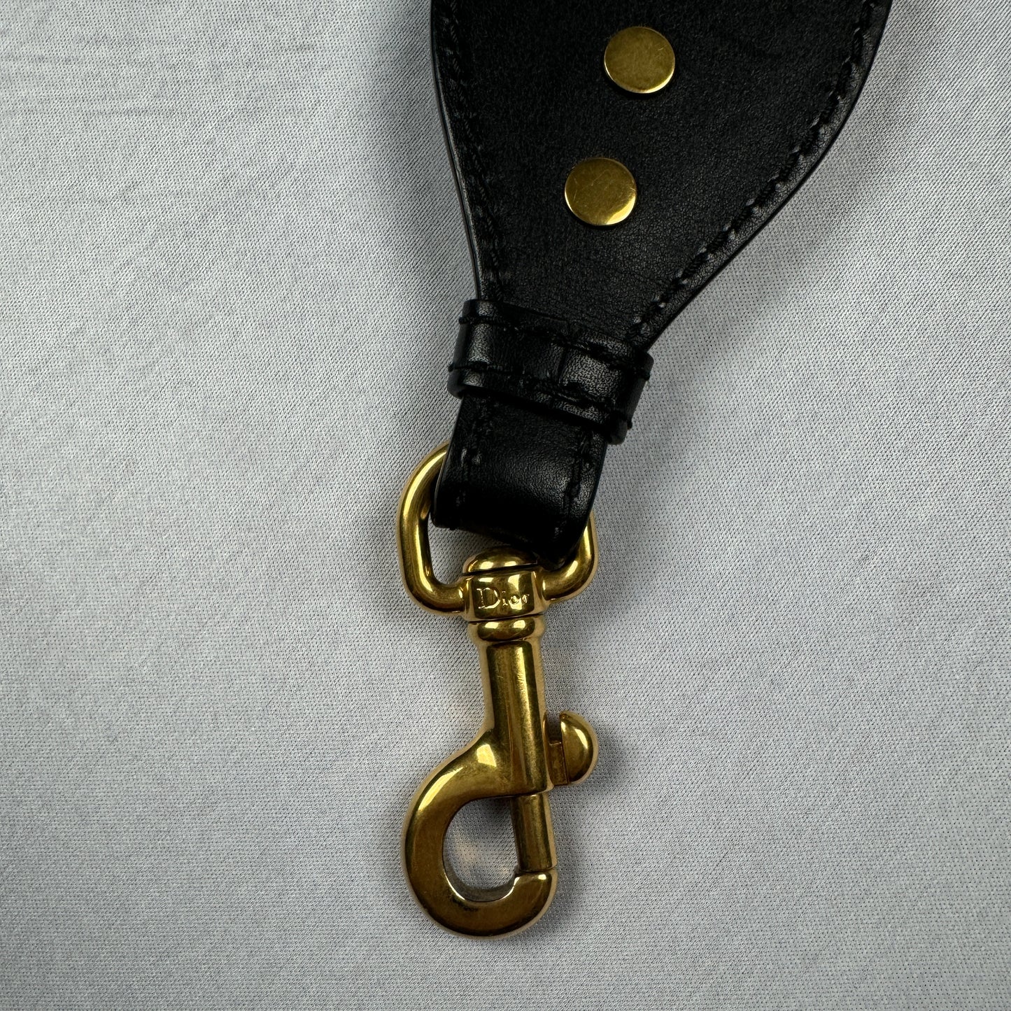 Dior Mini Saddle Bag w/ Woven Shoulder Strap