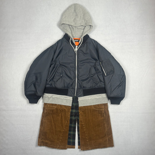 FW18 “Order–Disorder” Layered Hybrid Bomber Jacket (M-L)