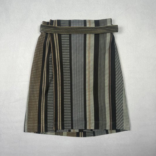 FW18 Stripe Patchwork Midi Skirt