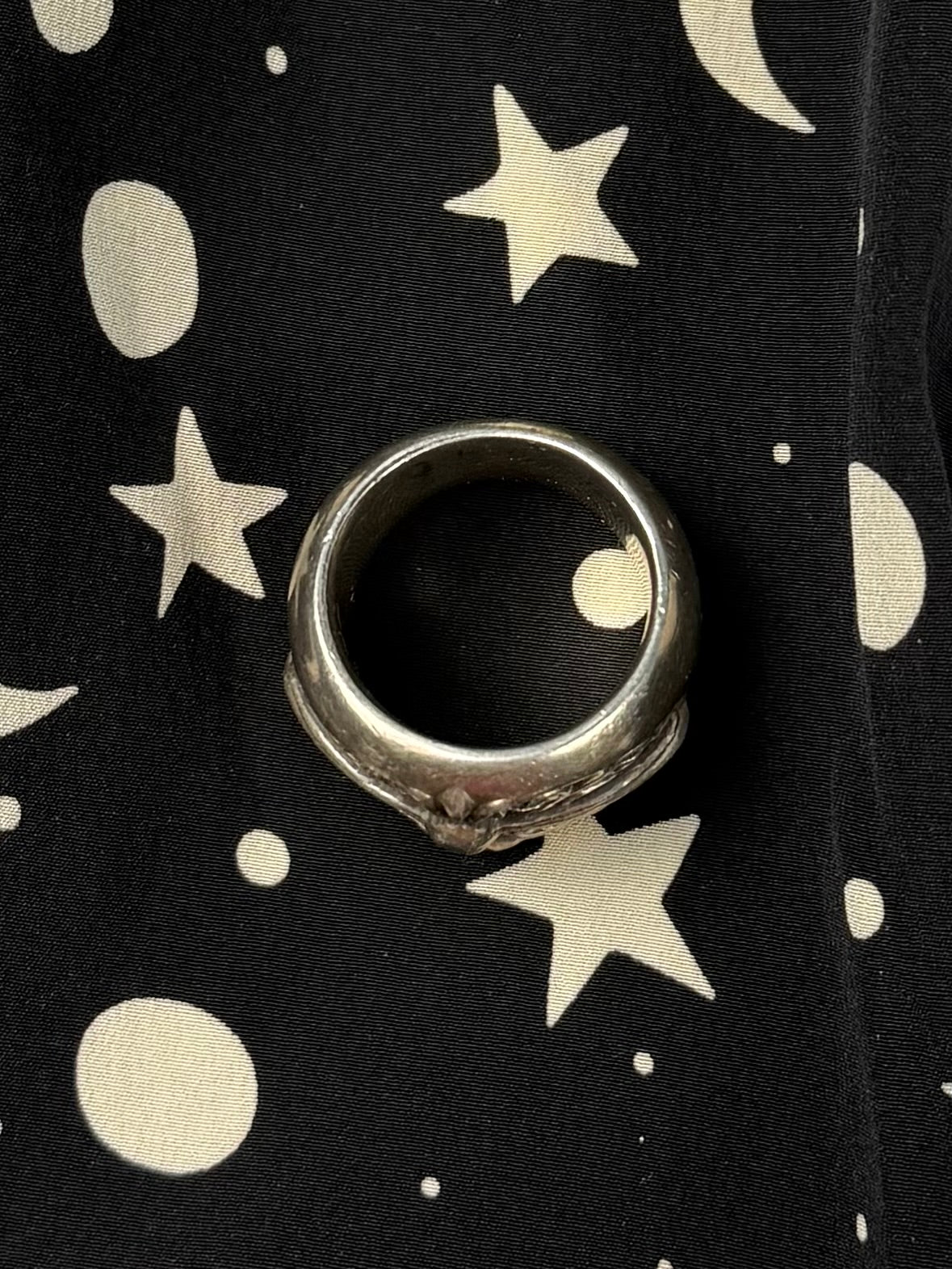 Silver Oval Cross Ring