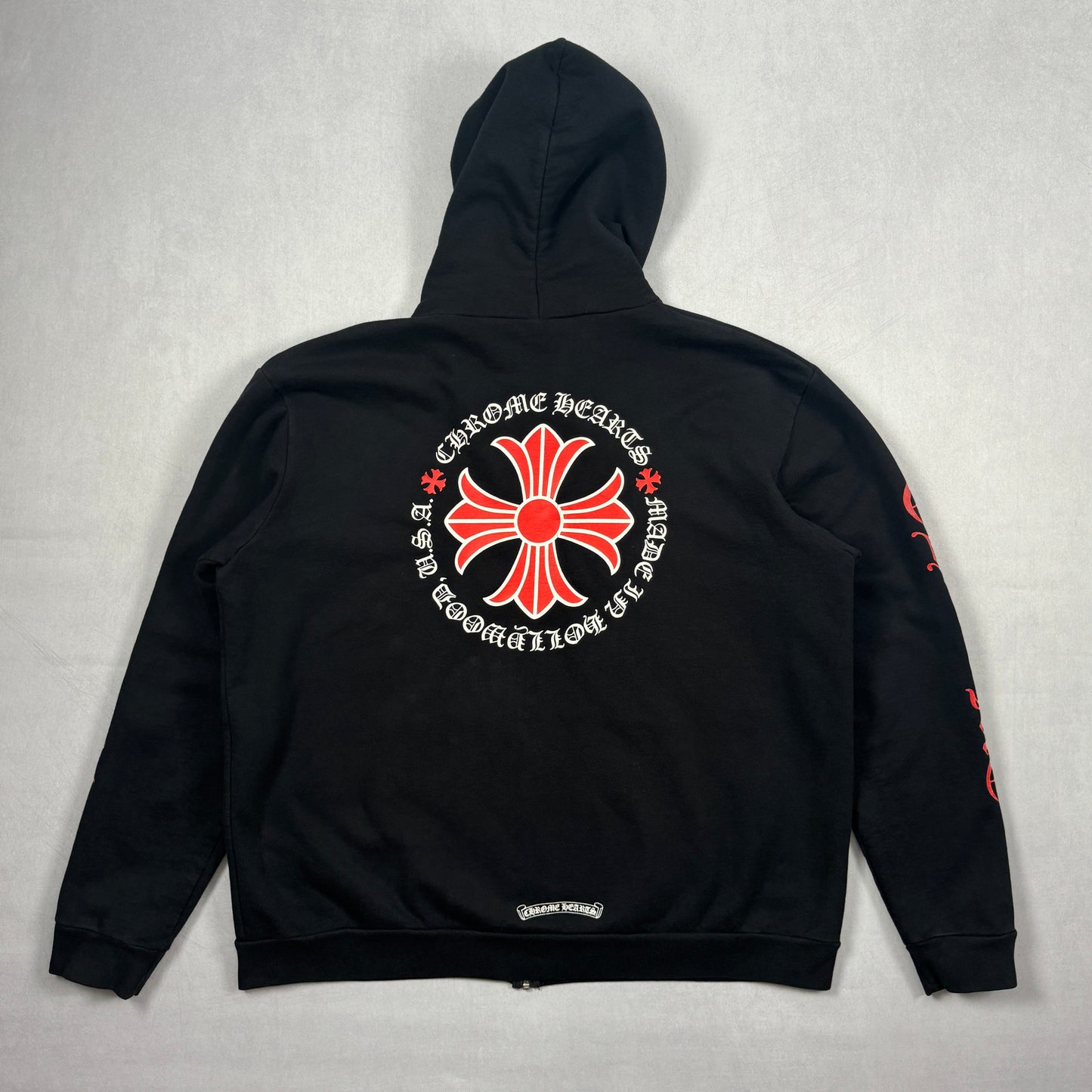 Made in Hollywood Red Plus Cross Zip-Up Hoodie