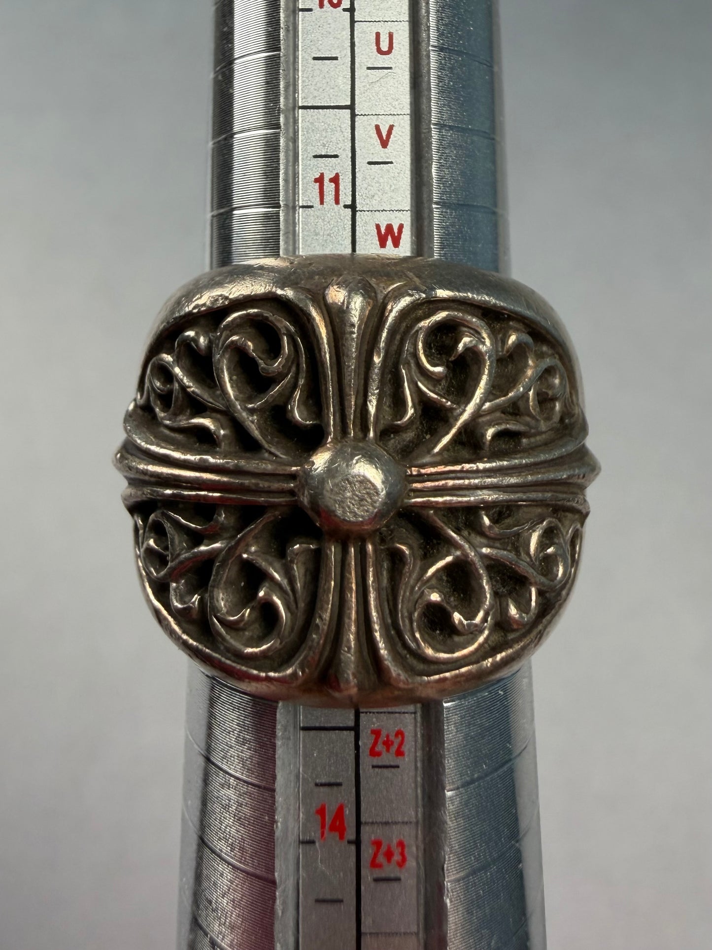 Silver Oval Cross Ring