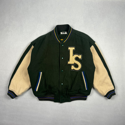 1984 I.S. Team Flag Wool Letterman Jacket (Green)