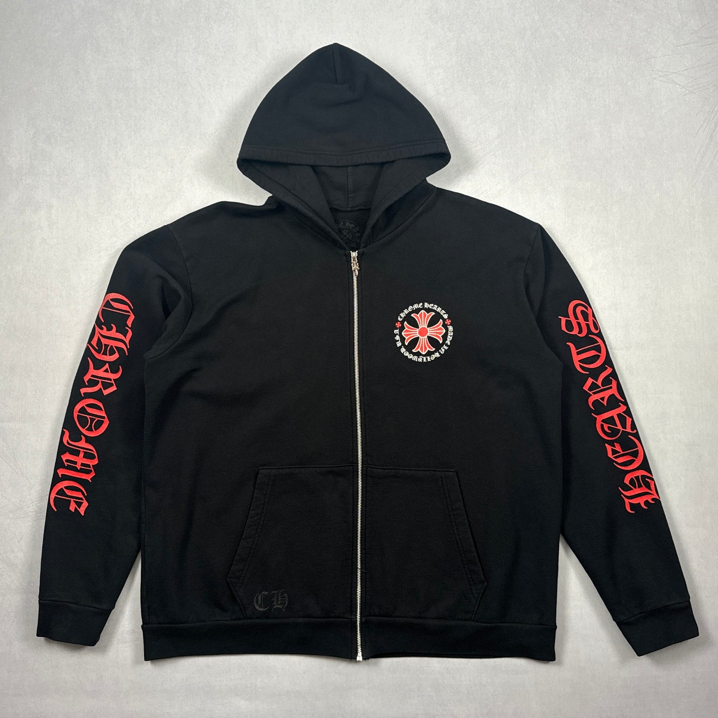 Made in Hollywood Red Plus Cross Zip-Up Hoodie