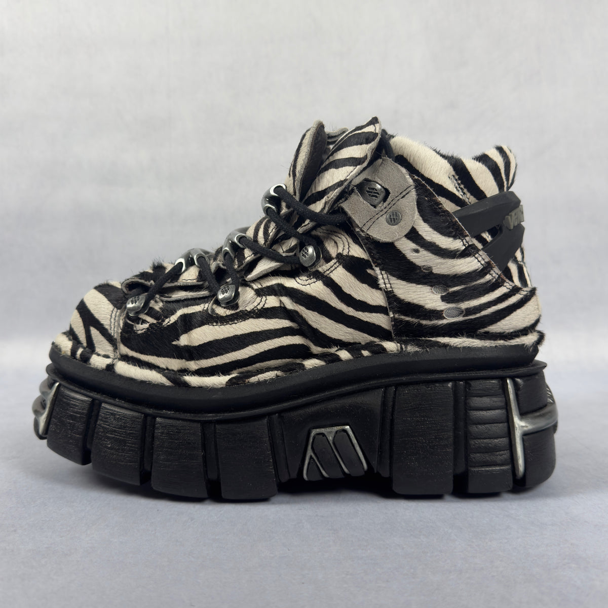 Chaussures Plateformes à Talon Très Haut Imprimé Zèbre, Peep Toe - Taille UK 3 / EUR 36 - Neuf Sans Emballage